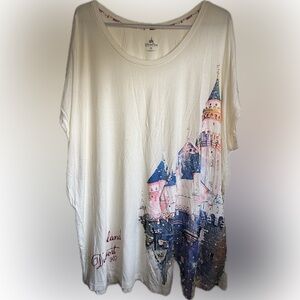 Disney Parks Disneyland Resort 2017 Castle Ivory Shirt Women's Plus Size 2X